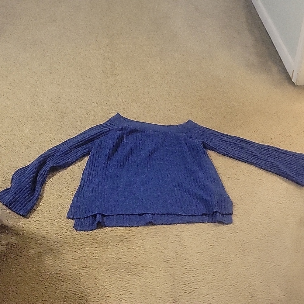 Blue off the shoulder sweater